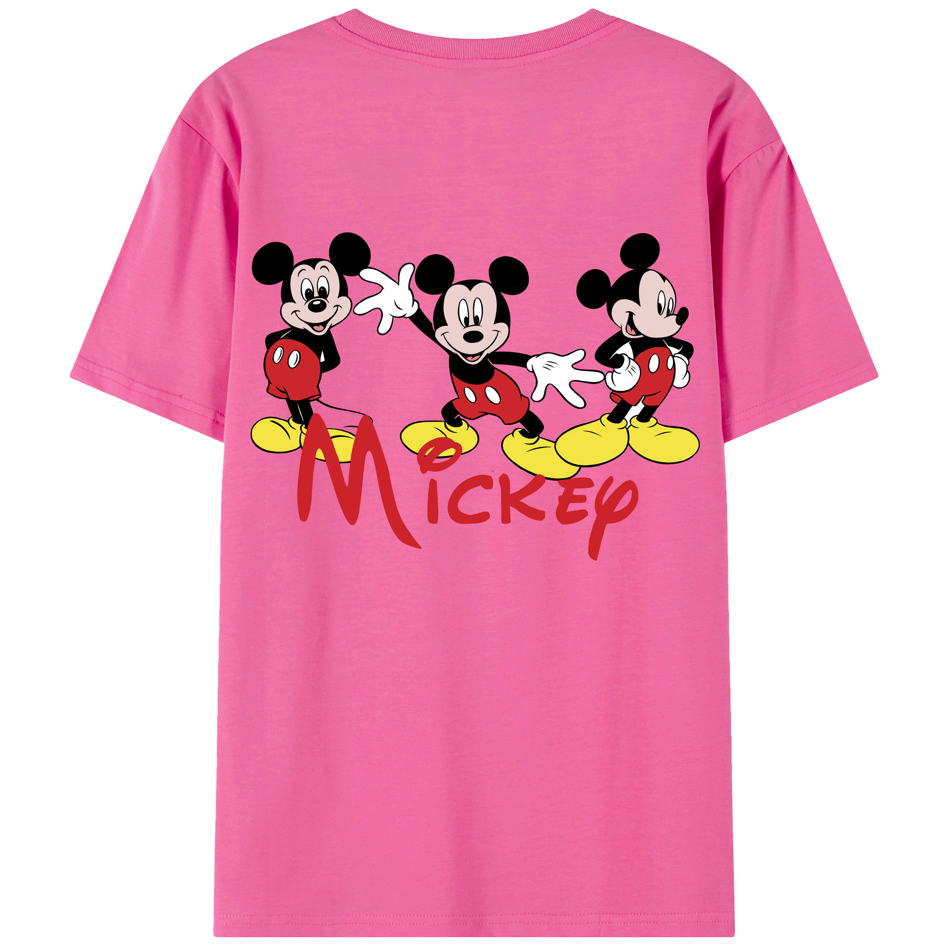 （画像用） ミッキーマウス Mickey Mouse レディース半袖Tシャツ(バックプリント)